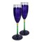 Crafted Creations Set of 2 Purple and Green Hand Painted Champagne Drinking Glasses 5.75 oz.